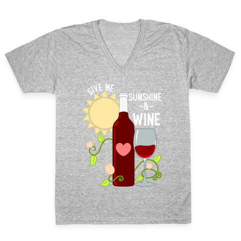 Give Me Sunshine & Wine V-Neck Tee Shirt