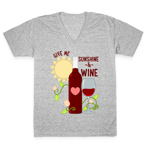 Give Me Sunshine & Wine V-Neck Tee Shirt