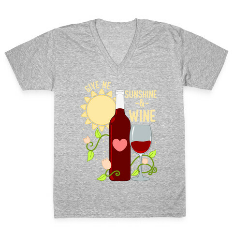 Give Me Sunshine & Wine V-Neck Tee Shirt