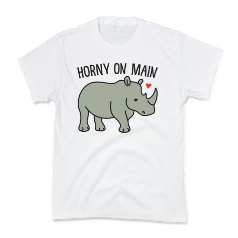 Horny On Main Rhino Kids T-Shirt