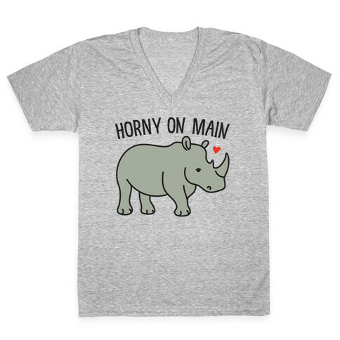 Horny On Main Rhino V-Neck Tee Shirt