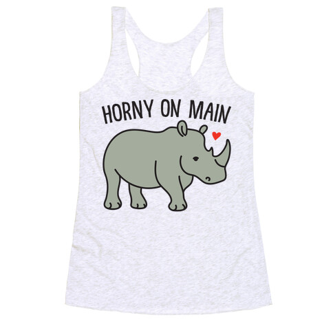 Horny On Main Rhino Racerback Tank Top