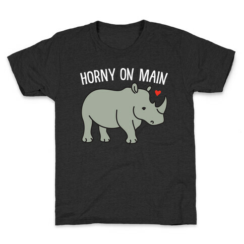 Horny On Main Rhino Kids T-Shirt