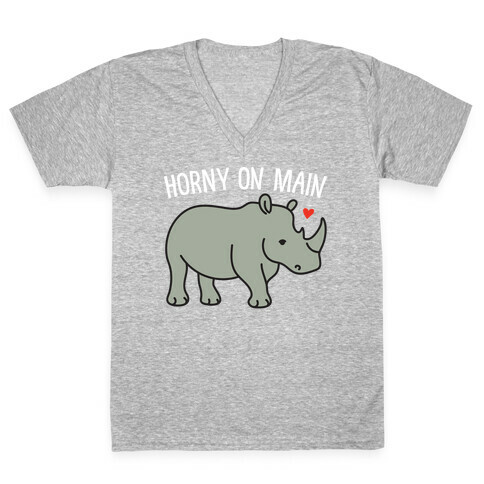 Horny On Main Rhino V-Neck Tee Shirt