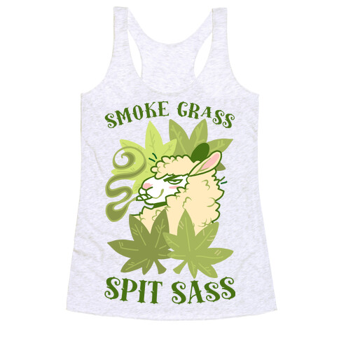 Smoke Grass Spit Sass Racerback Tank Top