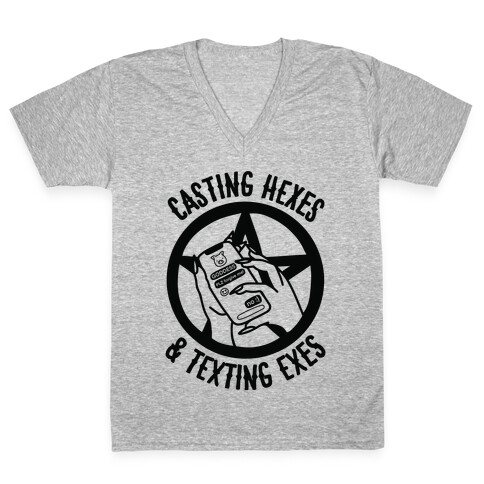 Casting Hexes & Texting Exes V-Neck Tee Shirt