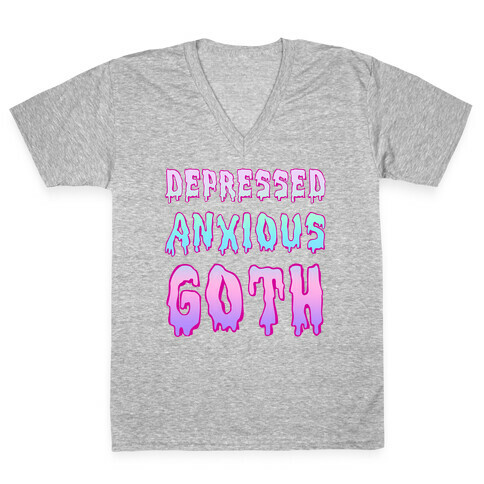 Depressed Anxious Goth V-Neck Tee Shirt