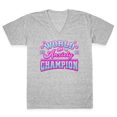 Anxiety World Champion V-Neck Tee Shirt