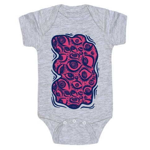 Sanpaku Eyes Tee Dark Pink Baby One-Piece