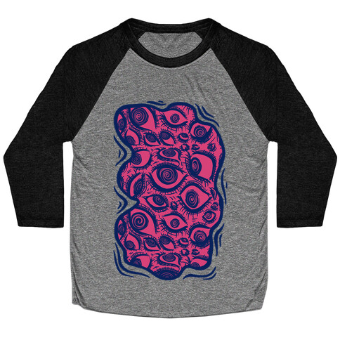 Sanpaku Eyes Tee Dark Pink Baseball Tee