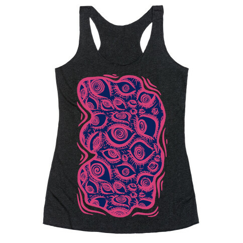 Sanpaku Eyes Tee Inverted Pink Racerback Tank Top