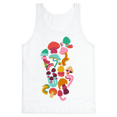 Retro Groovy Mushroom Pattern Tank Top