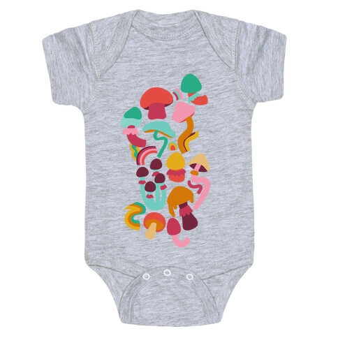 Retro Groovy Mushroom Pattern Baby One-Piece