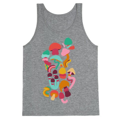 Retro Groovy Mushroom Pattern Tank Top