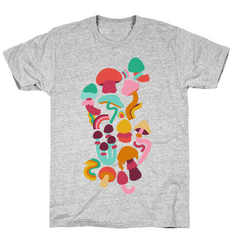 Retro Groovy Mushroom Pattern T-Shirt