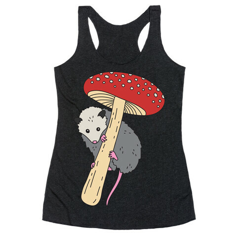 Opossum Mushroom Racerback Tank Top