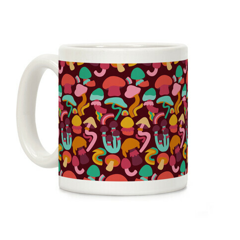 Retro Groovy Mushroom Pattern Coffee Mug