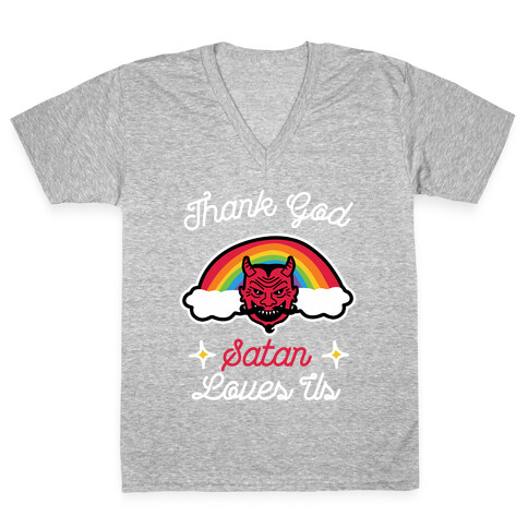 Satan Loves Us V-Neck Tee Shirt