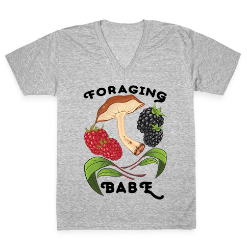 Foraging Babe V-Neck Tee Shirt