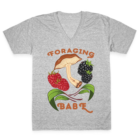 Foraging Babe V-Neck Tee Shirt