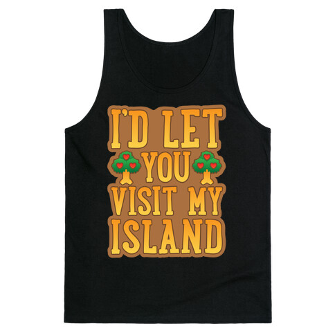 I'd Let You Visit My Island White Print Tank Top