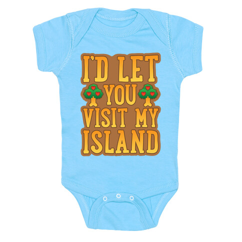 I'd Let You Visit My Island White Print Baby One-Piece