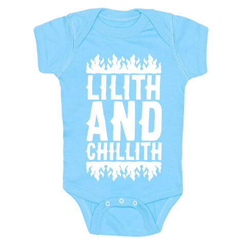 Lilith And Chillith White Print Baby One-Piece