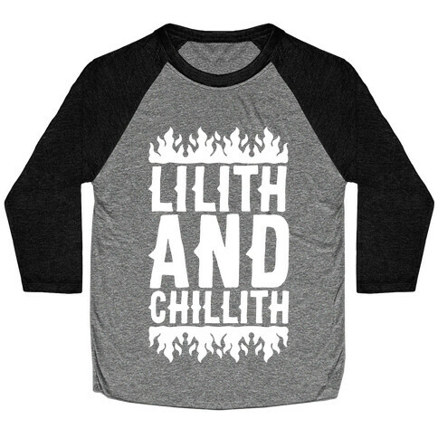 Lilith And Chillith White Print Baseball Tee