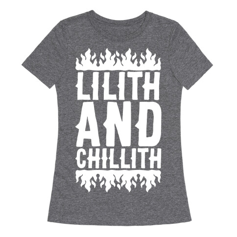 Lilith And Chillith White Print Womens T-Shirt
