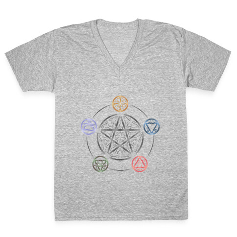 Witch's Elements In Balance V-Neck Tee Shirt