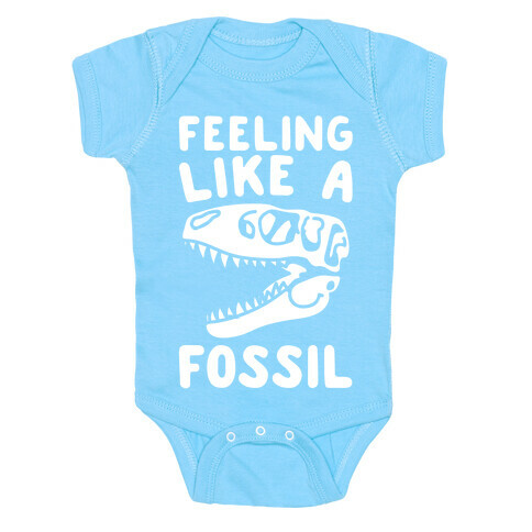 Feeling Like A Fossil White Print Baby One-Piece