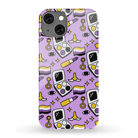 Nonbinary Makeup Pattern Phone Case