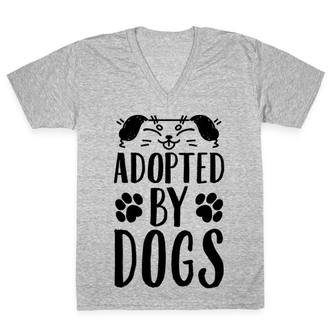 Adopted By Dogs V-Neck Tee Shirt