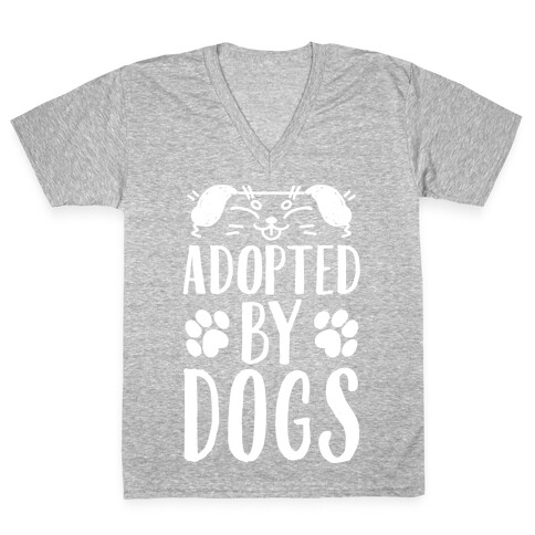 Adopted By Dogs V-Neck Tee Shirt
