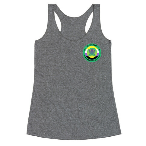 Non Binary Frog Club Patch Version 2 Racerback Tank Top