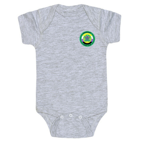 Non Binary Frog Club Patch Version 2 White Print Baby One-Piece