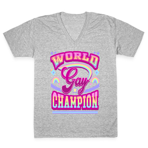 Gay World Champion V-Neck Tee Shirt