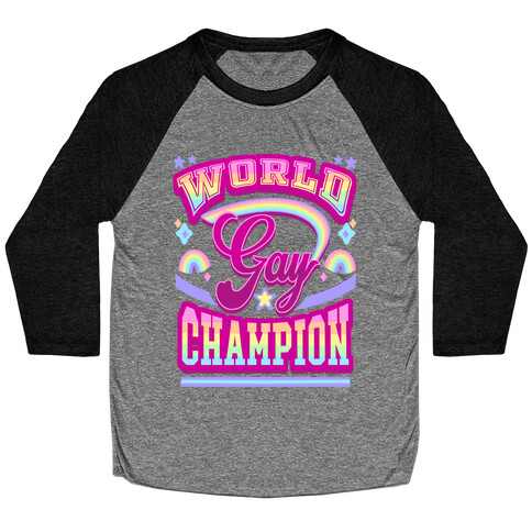 Gay World Champion Baseball Tee