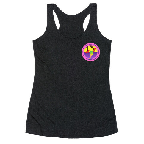 Tipped A Drag Performer Patch Version 2 White Print Racerback Tank Top