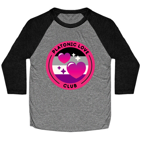 Platonic Love Club Patch White Print Baseball Tee