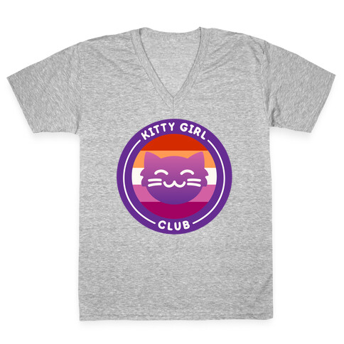 Kitty Girl Club Patch V-Neck Tee Shirt