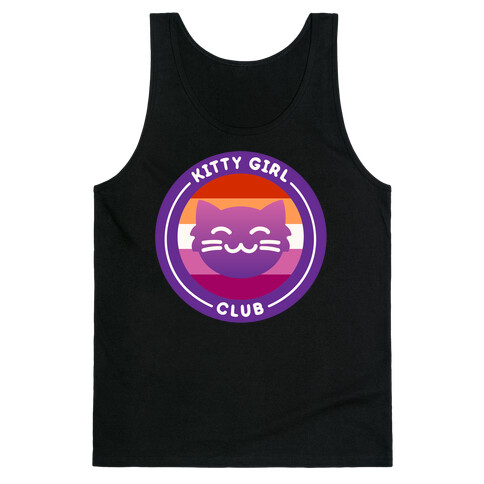 Kitty Girl Club Patch White Print Tank Top