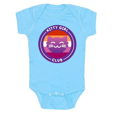 Kitty Girl Club Patch White Print Baby One-Piece