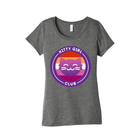 Kitty Girl Club Patch White Print Womens T-Shirt