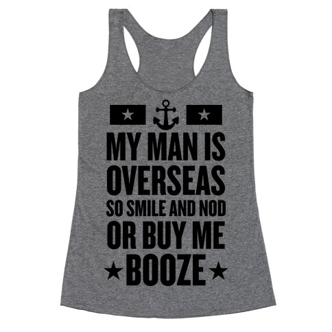 Smile And Nod (Navy) Racerback Tank Top