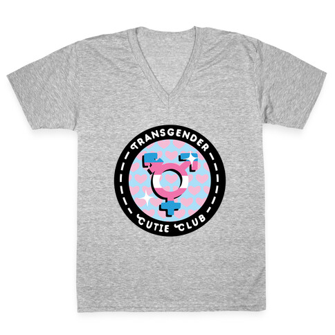 Transgender Cutie Club Patch V-Neck Tee Shirt