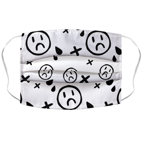 Emo Pattern White Accordion Face Mask