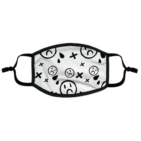 Emo Pattern White Flat Face Mask