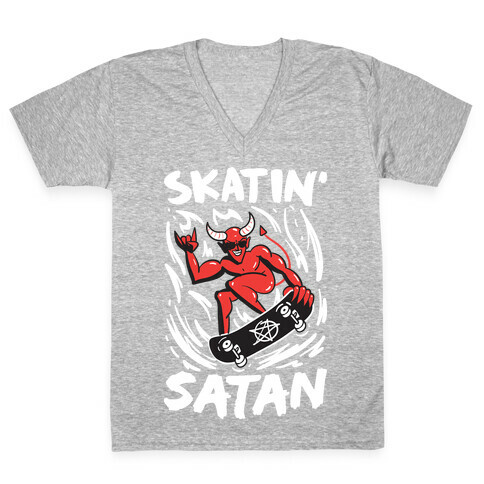 Skatin' Satan V-Neck Tee Shirt