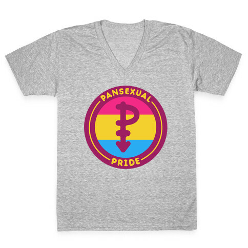 Pansexual Pride Patch V-Neck Tee Shirt